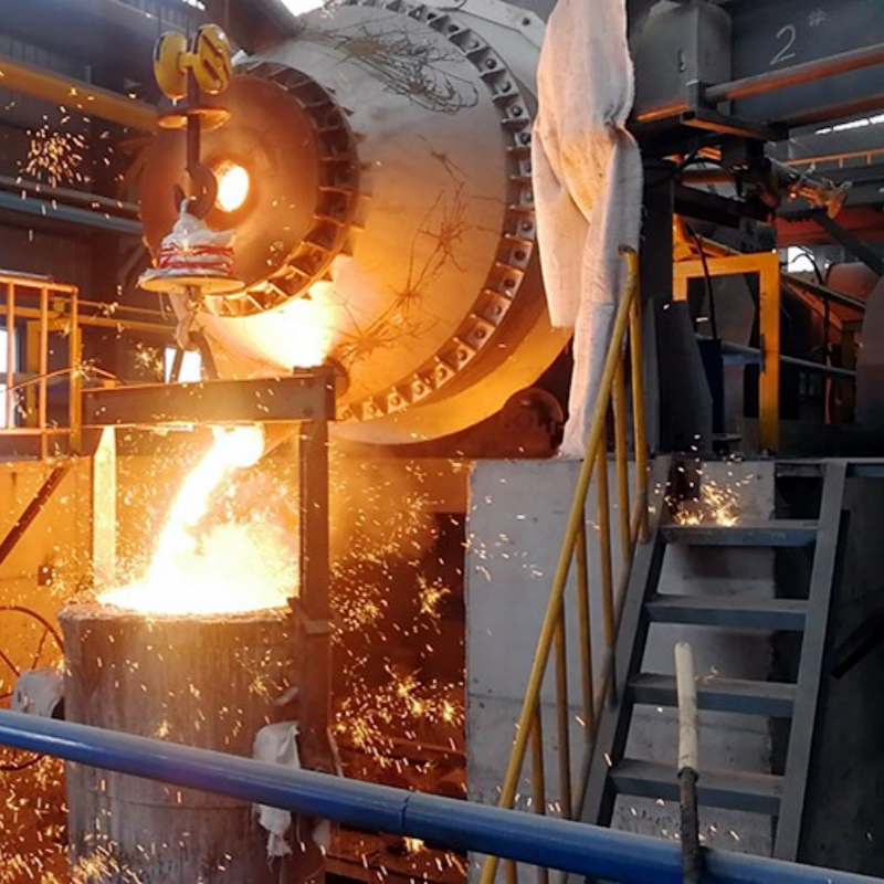 Aluminum melting rotary furnace